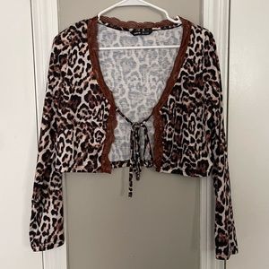 Leopard Tie Cardigan